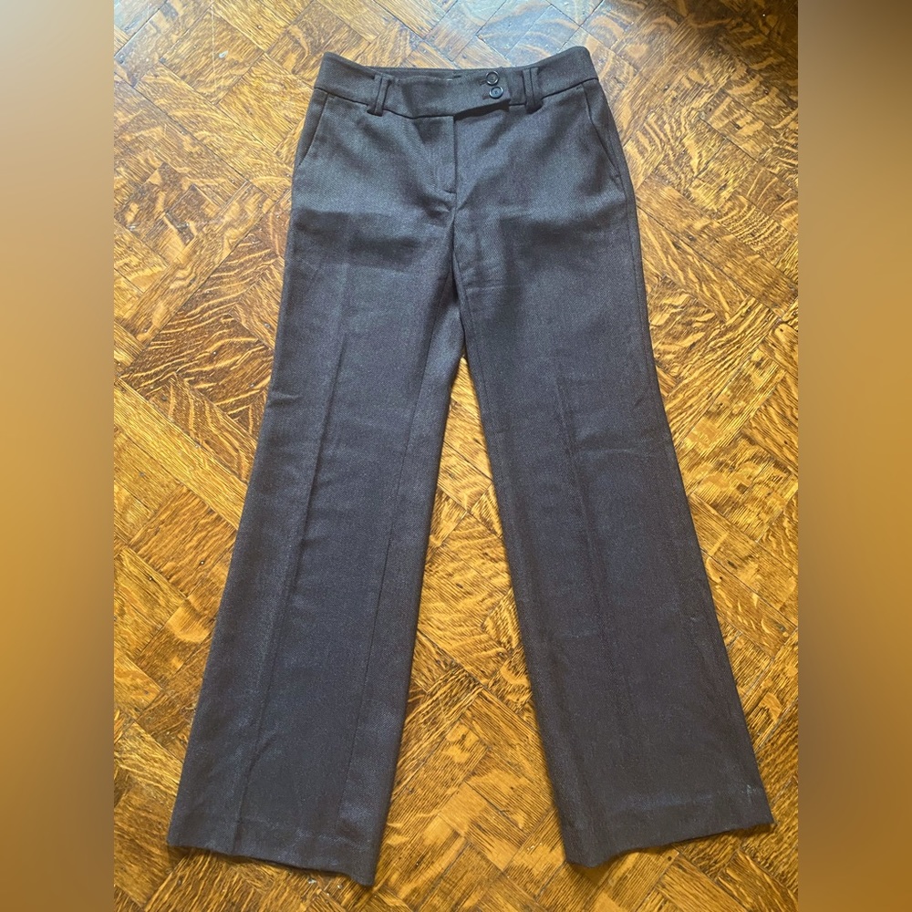 Dark Brown and Black Wool Ann Taylor Loft Pants - Size 2 - Kate Fit - Picture 2 of 12